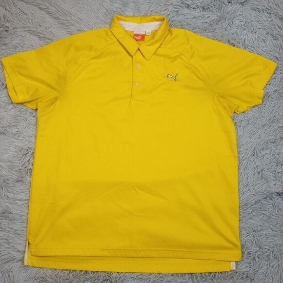 Puma Shirt‎ Mens L Yellow Polo Golf USP Dry Performance Active Sport Lifestyle - Picture 1 of 12